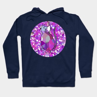 Cat on Purple Circle Hoodie